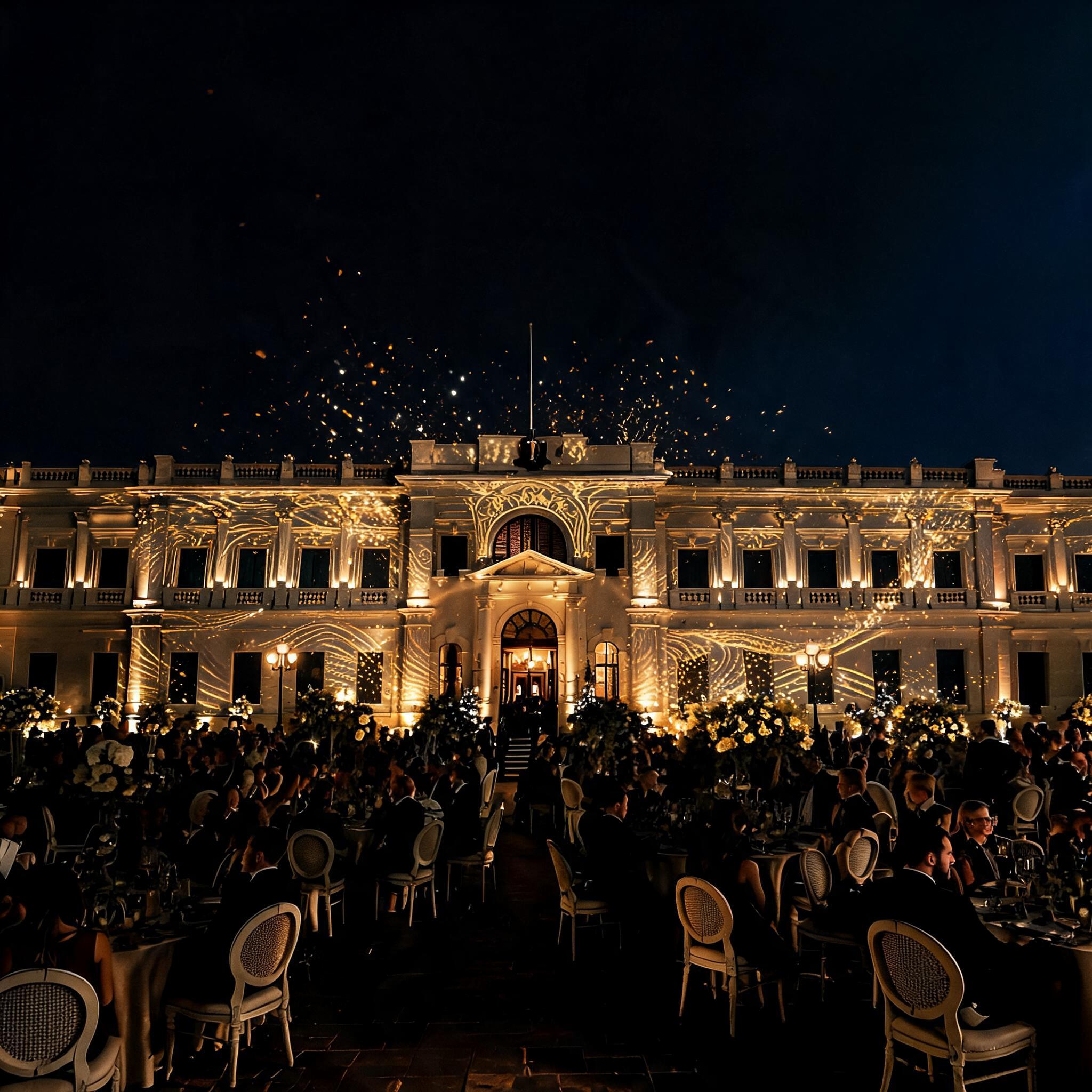 Abdeen Palace Architectural Facade Wireframe & Illumination Concept
