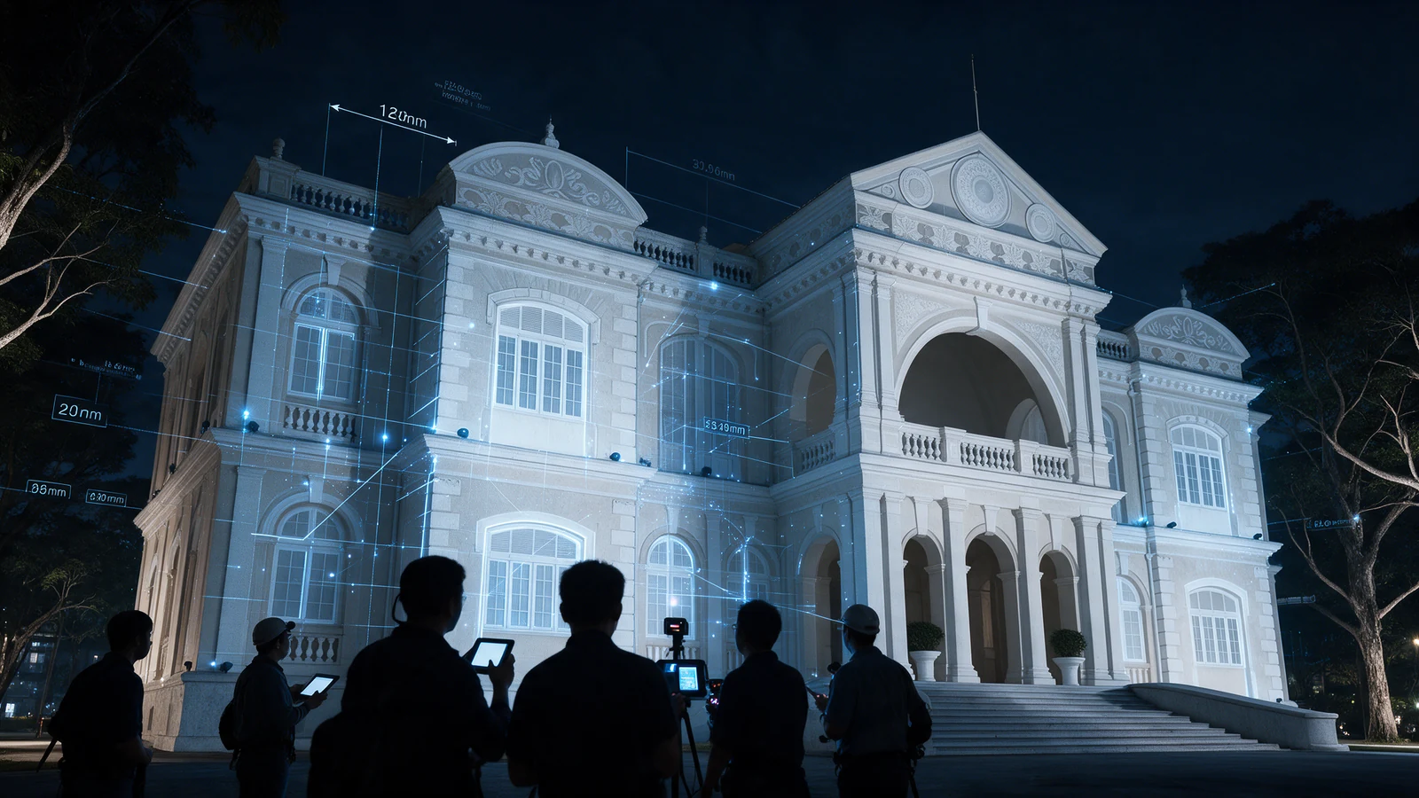 02 On-Site Laser Telemetry: Nocturnal facade scanning and sub-millimeter measurements