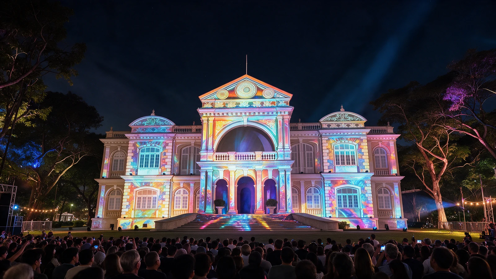06 Showtime: Monumental architectural projection mapping spectacle viewed by live audience